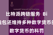 比特派跨链服务  Bitpie钱包还维持多种数字货币的科罚